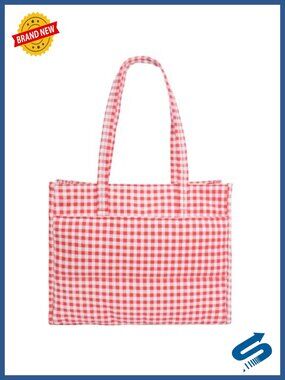 Lightweight Nylon Puffer Tote Bag Large Work Travel Gym Handbag